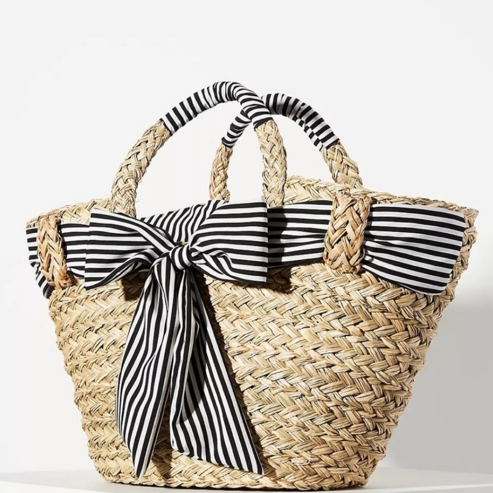 Anthropologie Preppy Bow Tote Bag